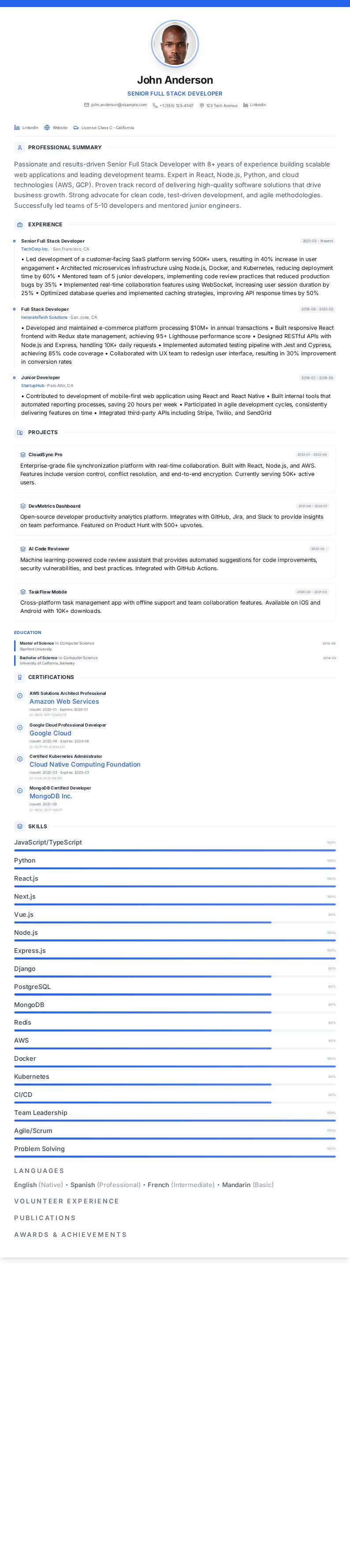 Classic Professional resume template