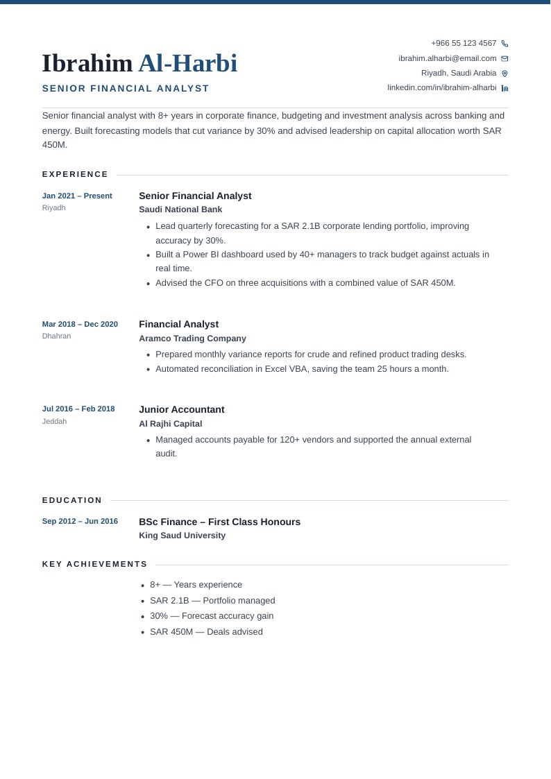 Meridian Professional resume template
